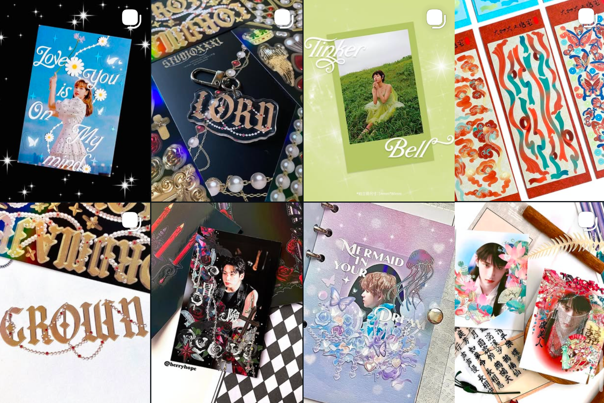StudioXXXL sticker designs and decorated K-pop photocards